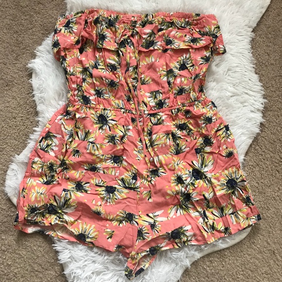 American Rag Floral Strapless Romper - Picture 3 of 5